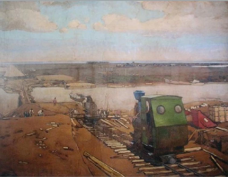 Konstantin Korovin - Costruzione di una ferrovia a scartamento ridotto